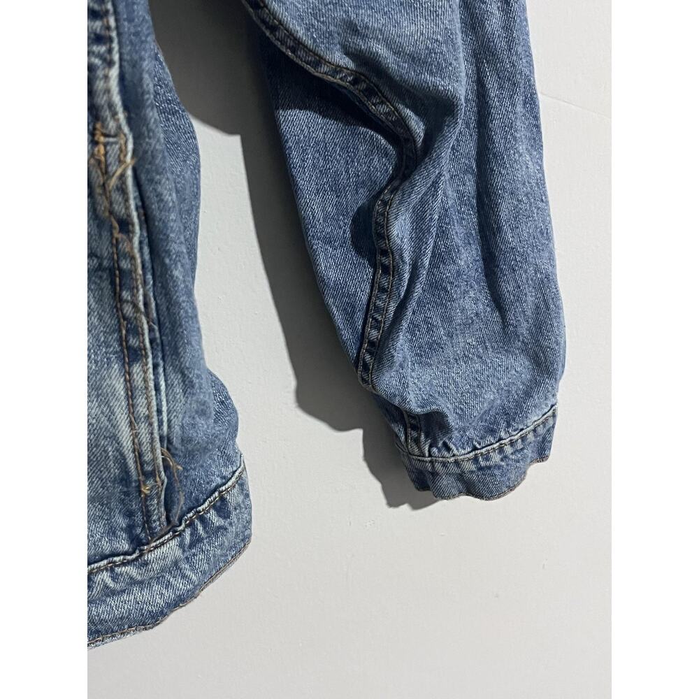 American Eagle Jacket Mens XL Blue Denim Bomber Collared Pockets Cotton Button - Picture 8 of 16